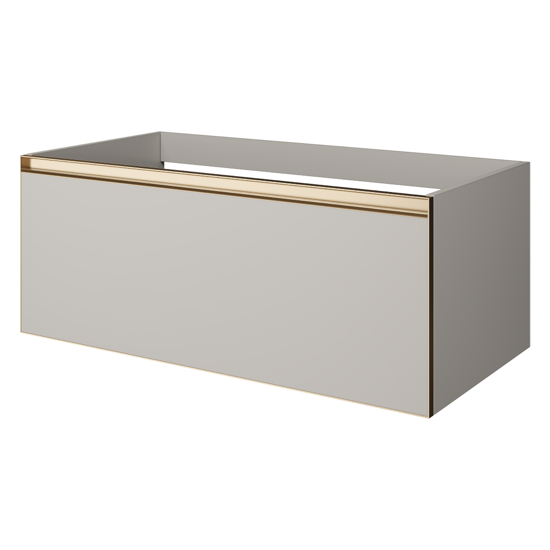 QUATRO 1 100CM тумба CASHMERE профиль MATT GOLD