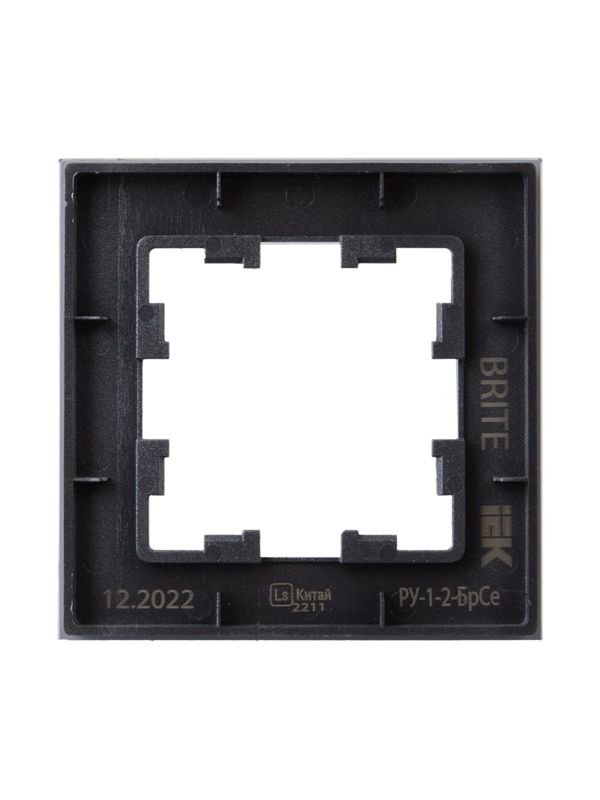 Рамка 1-м BRITE РУ-1-2-БрСе стекло сер. IEK BR-M12-G-K03