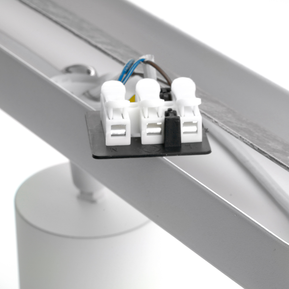 Светильник ДБО 3хGU10 без ламп наклонный белый хром