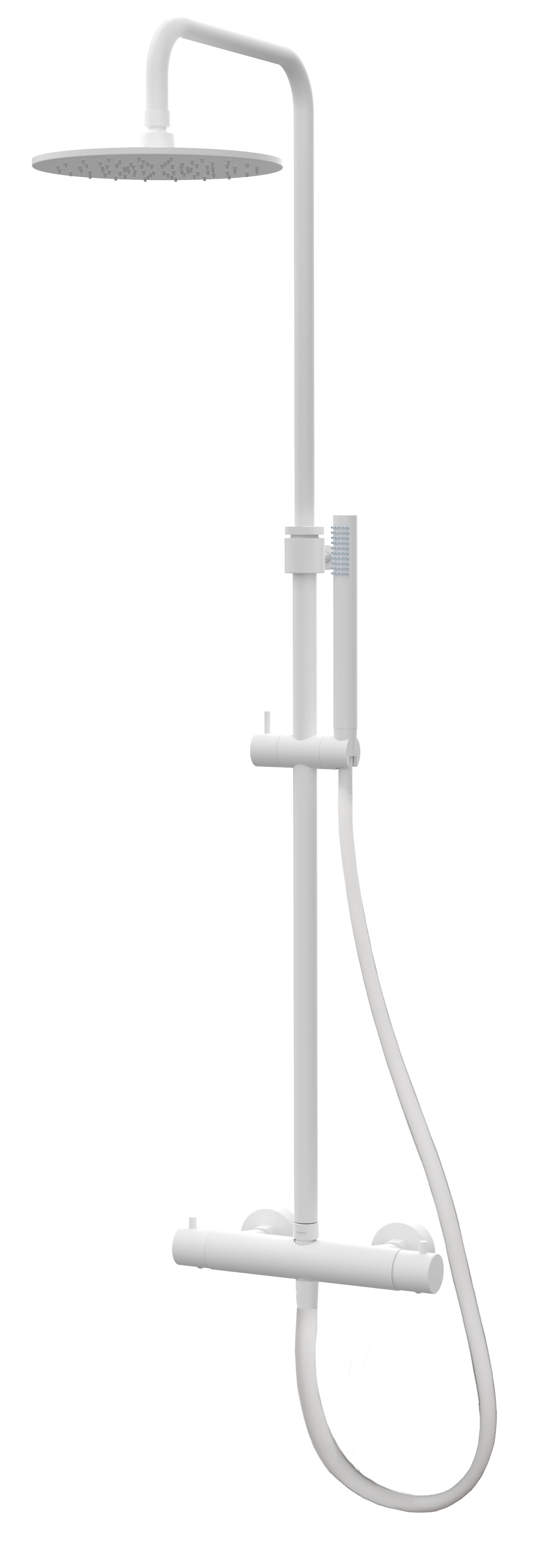 ZCOL638KLIQBO Душ система термостат, верх. Душ Master King 300mm, Белый матовый Mini BIRILLO Paffoni