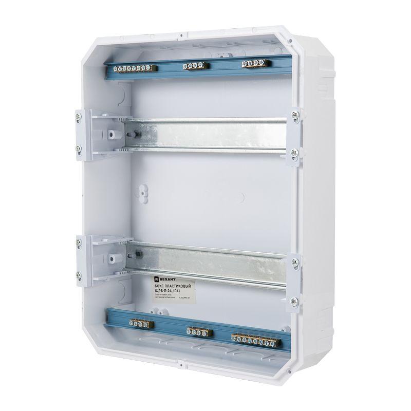 Бокс ЩРВ-П-24 IP41 пластик. бел. (бел. дверца) Rexant 11-0225