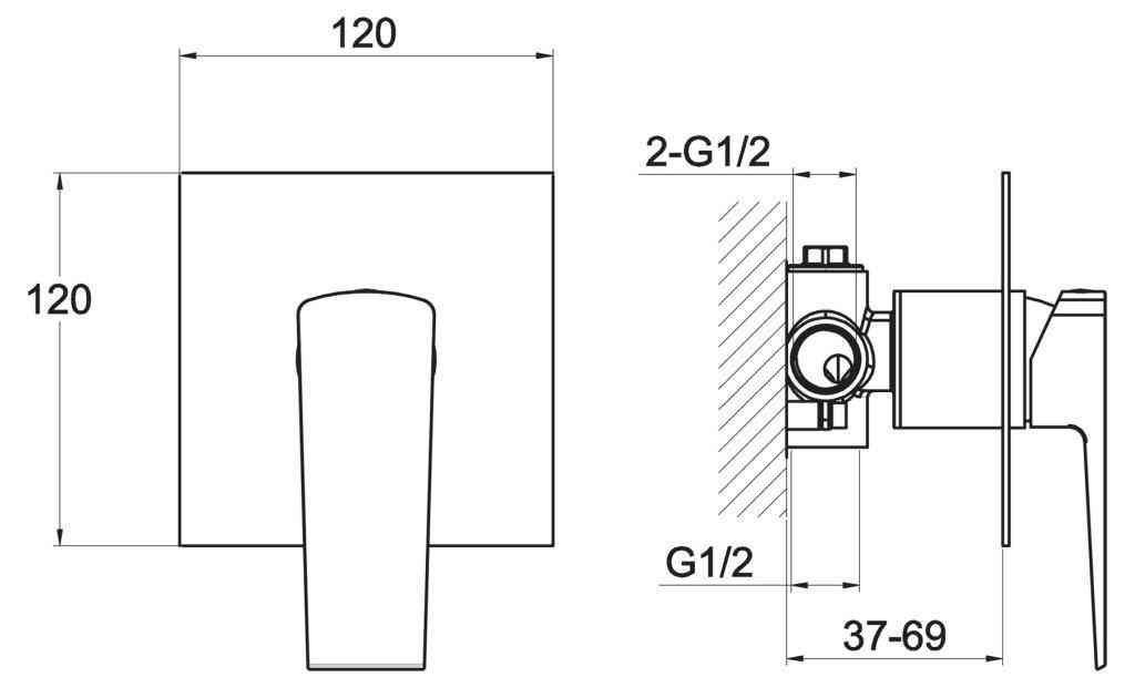 Встраиваемый смеситель BelBagno ARLIE ARL-BDM-CRM