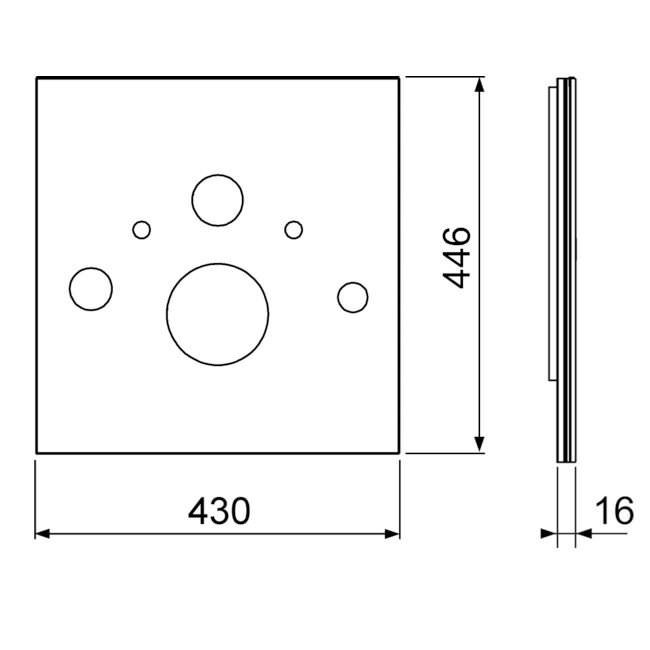 Нижняя стеклянная панель TECElux 9650101 для установки унитазов-биде (Toto, Geberit), нижняя, стекло белое