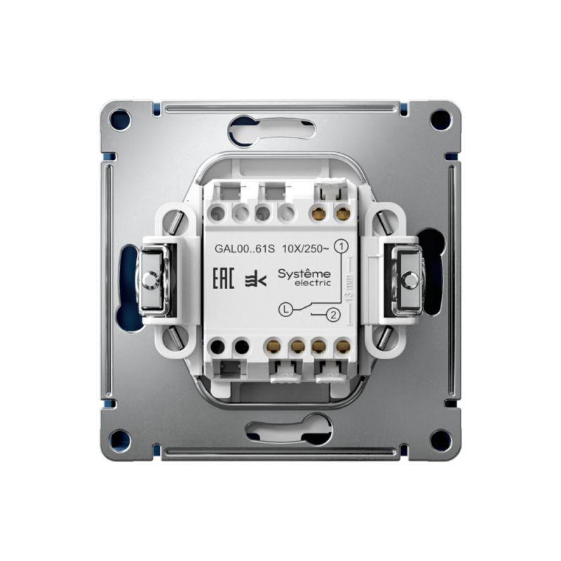 Переключатель 1-кл. ArtGallery 10AX быстрозажим. клем. механизм аквамарин SE GAL001161S