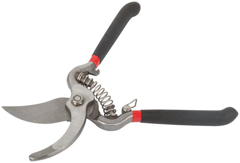 Секатор садовый режущие кромки внахлест цельнокованый ПВХ покрытие ручек 200мм КУРС 76266