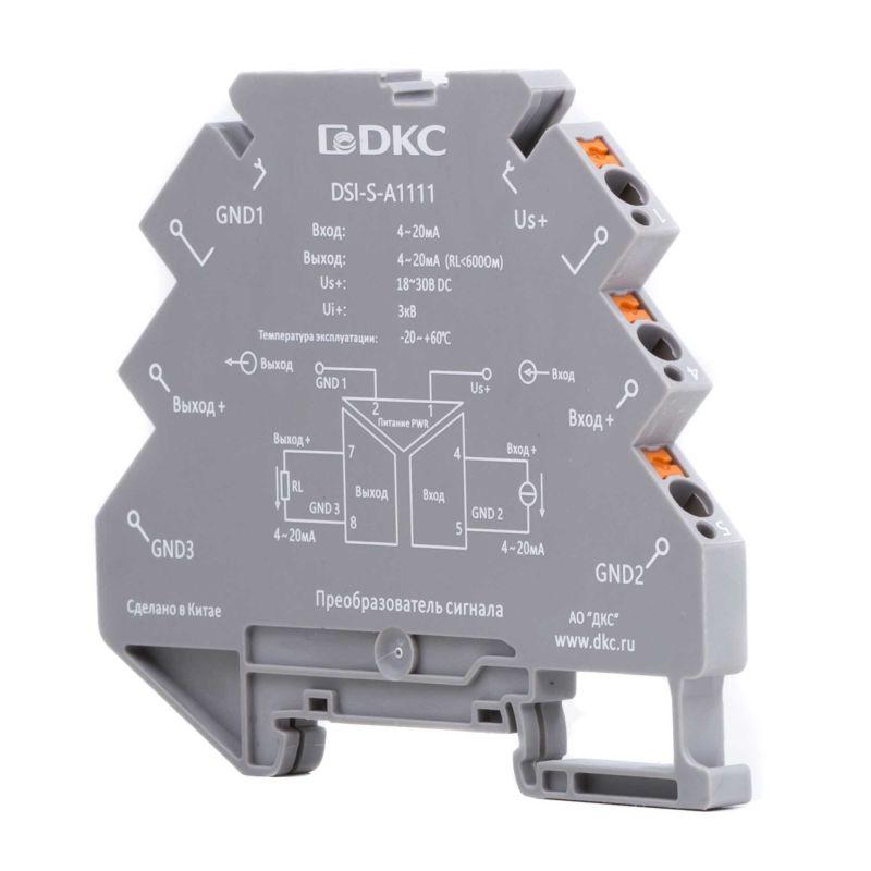 Преобразователь сигнала DSI 6.2мм 1 вход 4-20мА 1 выход 4-20мА DKC DSI-S-A1111