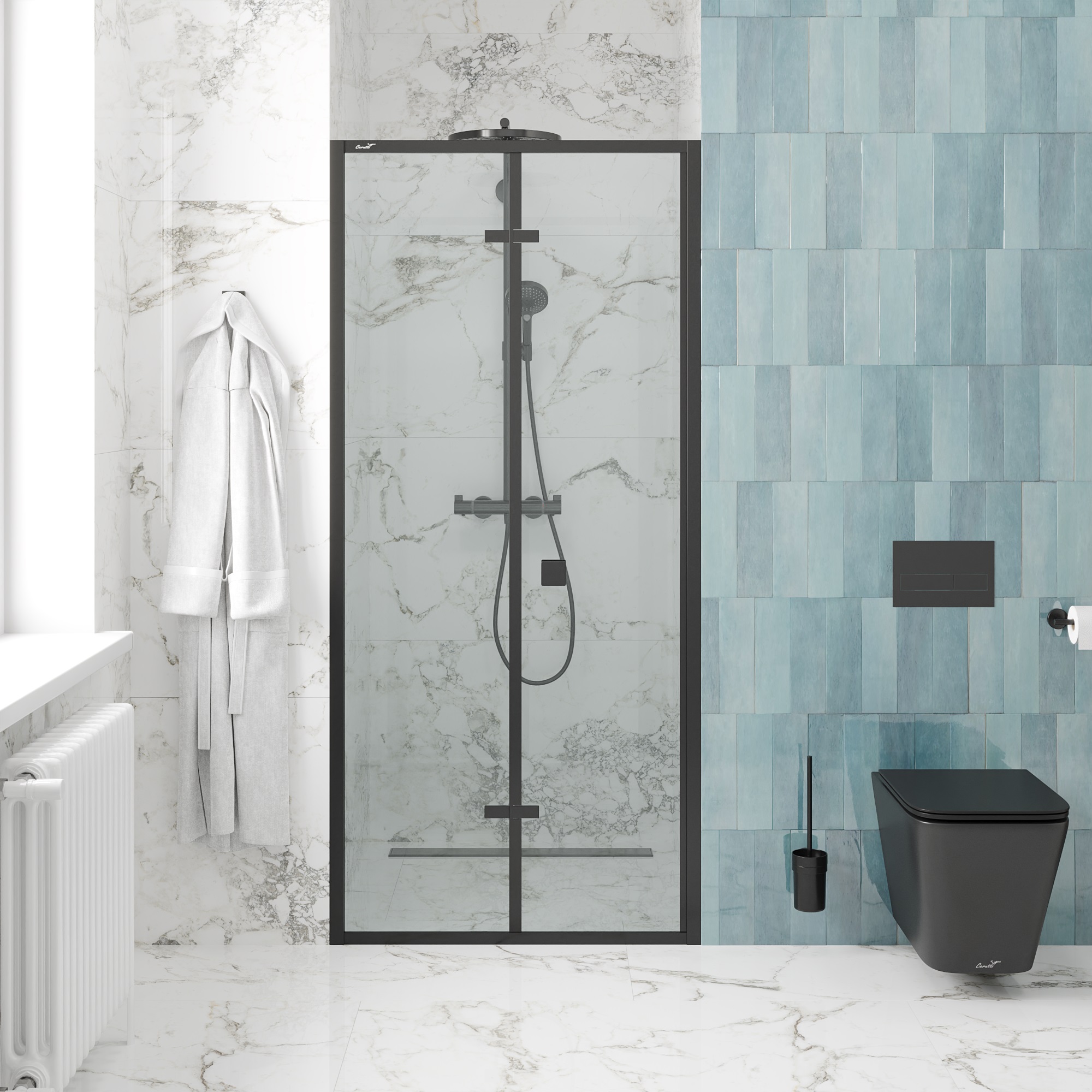 Дверь BELLA D101B душевая в нишу Ceruttispa (100х195)