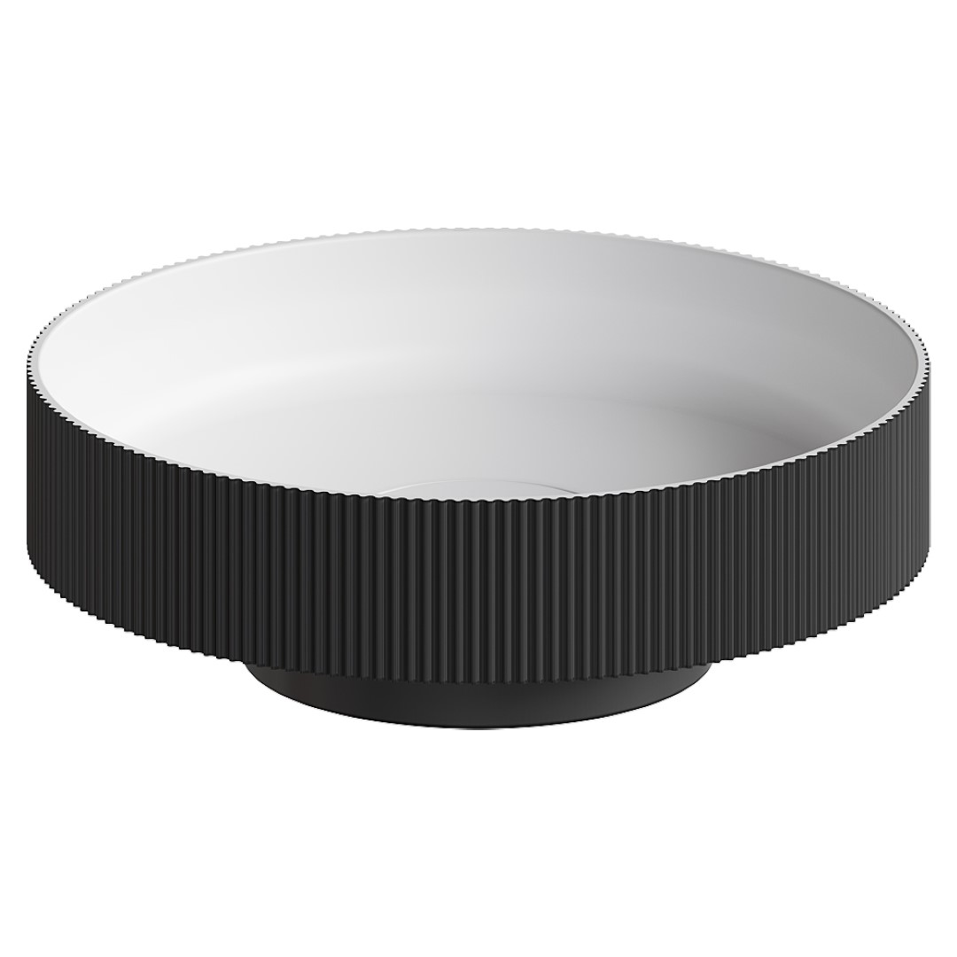 Раковина накладная рифленая SOLE Corian 400*130 ANTRACIT