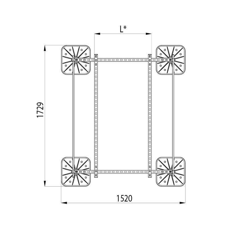 Конструкция опорная для установки оборудования TECHNORAPTOR FOOT 1200х1500 HD КМ TR0217
