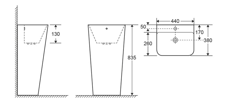 Раковина SANDRA напольная Ceruttispa 440х380х835