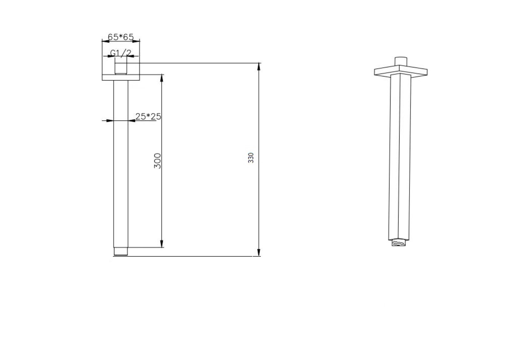Держатель верхнего душа потолочный QUBIC COPPER BRUSHED