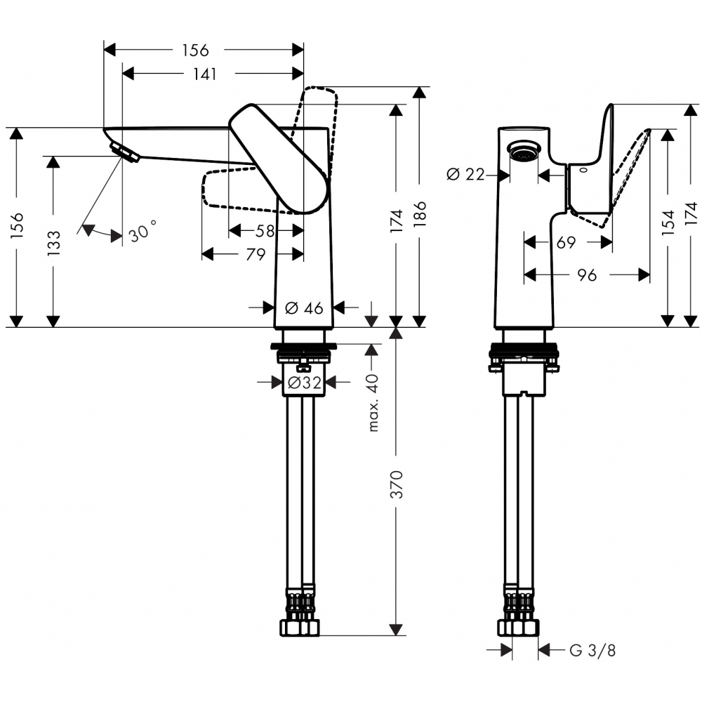 Смеситель Hansgrohe Talis E 71755000 для раковины