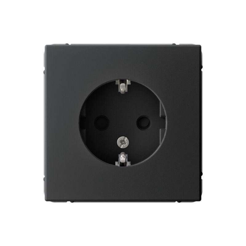 Розетка ArtGallery 16А с заземл. защ. шторки механизм карбон SE GAL001045