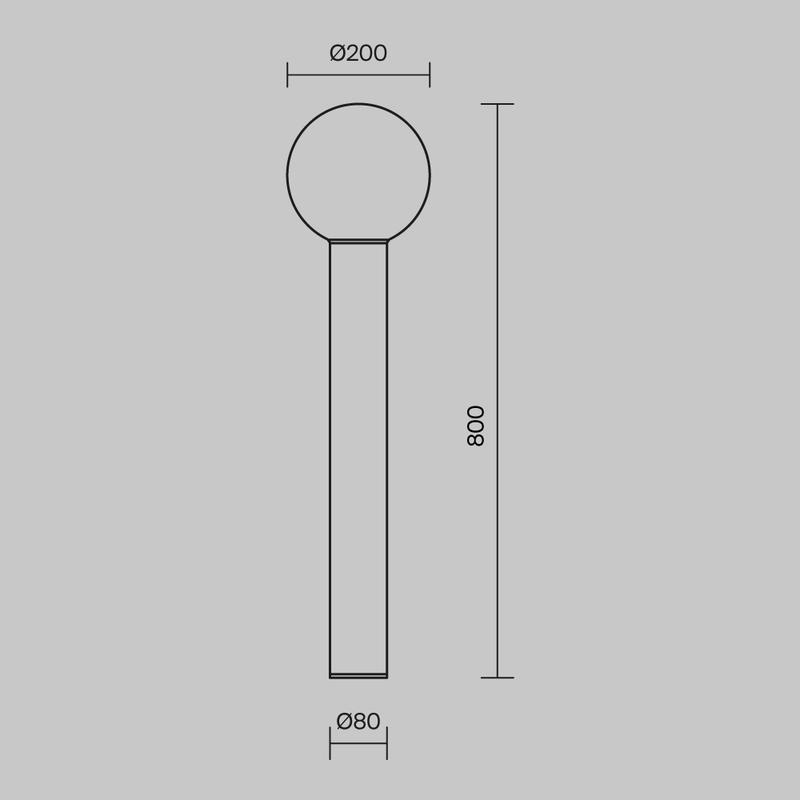 Светильник Bold 1х60Вт E27 IP54 ландшафтный Maytoni O598FL-01B