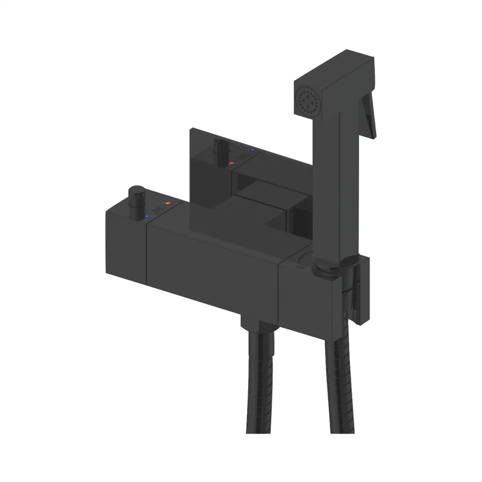 Гигиенический душ с термостатом Rose R965H, черный