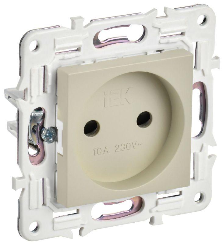 Розетка SKANDY 10А без заземл. защ. шторки SK-R01B беж. IEK SK-R13-10-K10