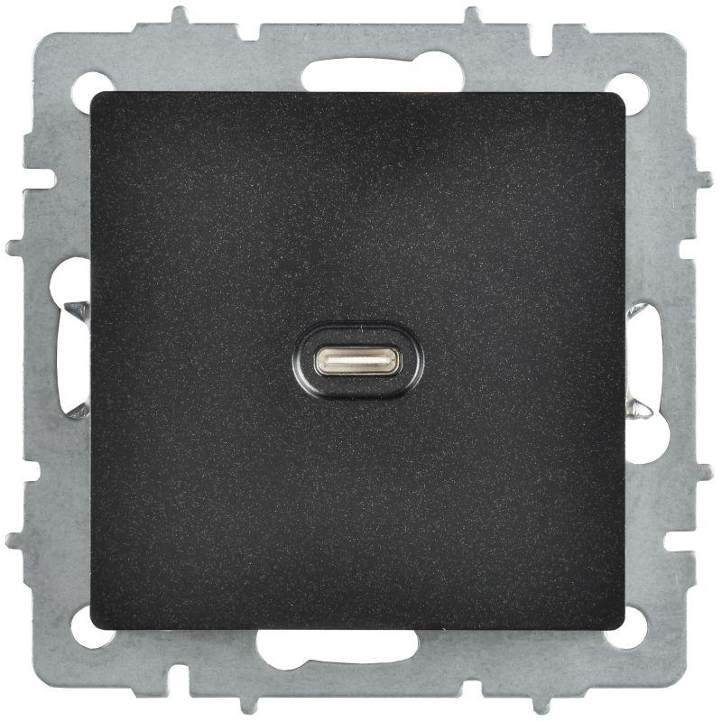 Розетка СП BRITE РЮ12-1-БрЧ USB C 65Вт высокоскор. заряд. черн. IEK BR-U13-065-K02