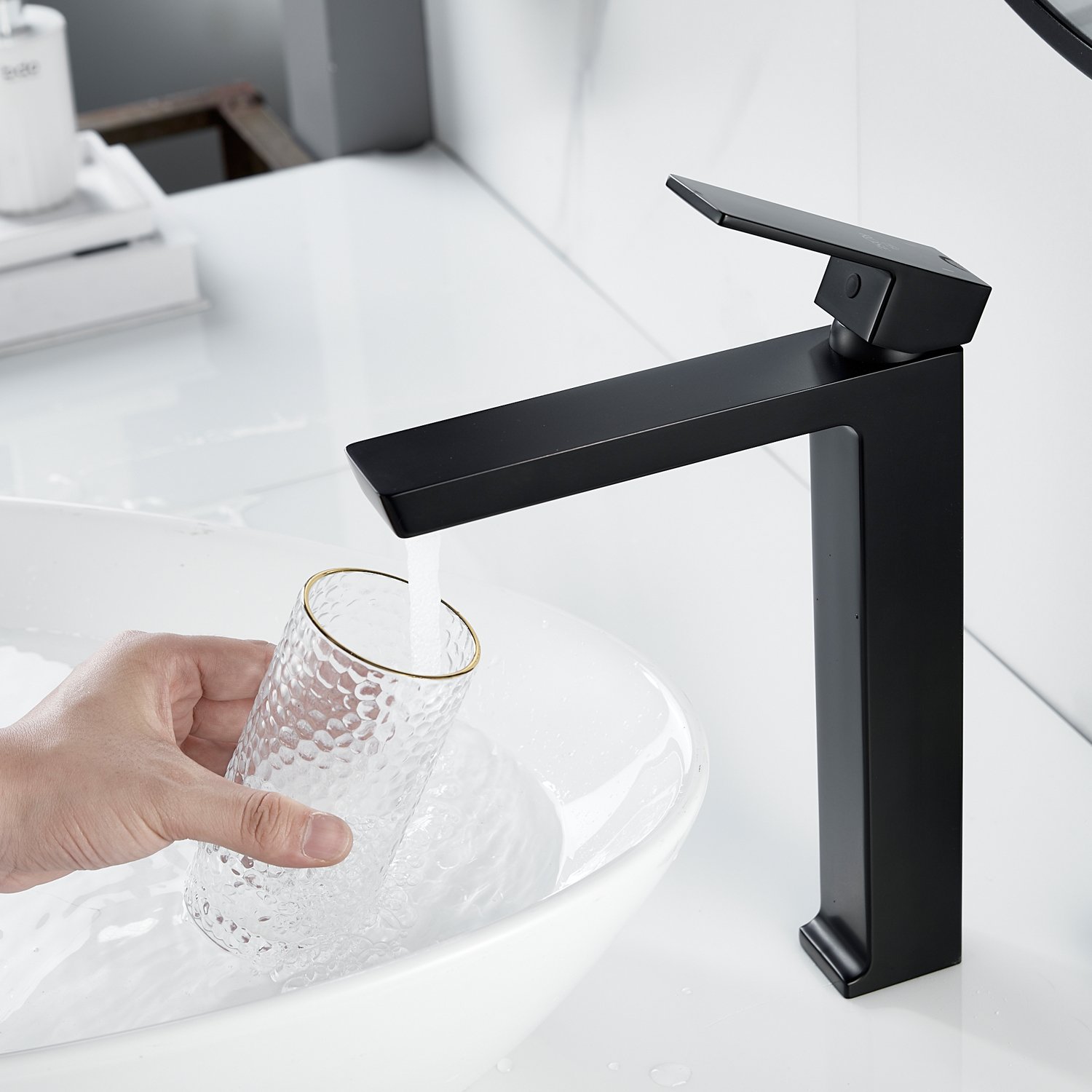 Смеситель для раковины высокий Rose R18H R1811H-1, черный