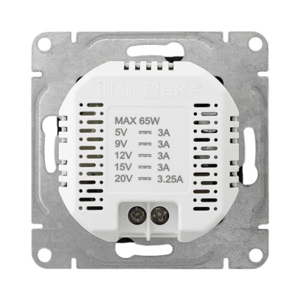 Розетка СП Эпика USB-С быстрая механизм черн. EKF UP1-SOB-USBCF