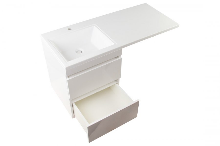 Тумба подвесная "Даллас 115", Люкс белый, PLUS