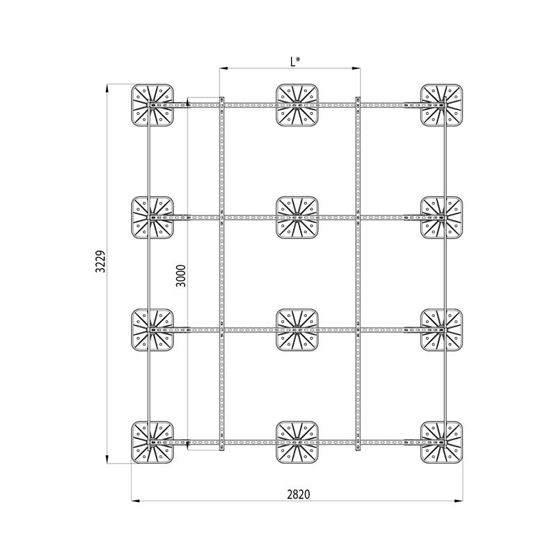 Конструкция опорная для установки оборудования TECHNORAPTOR FOOT 2500х3000 тип 2 HD КМ TR0256