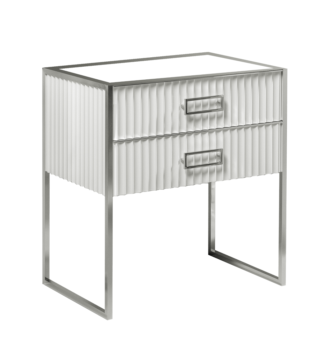 Тумба MONACO 80см h74см белая глянец + хром под раковину чашу