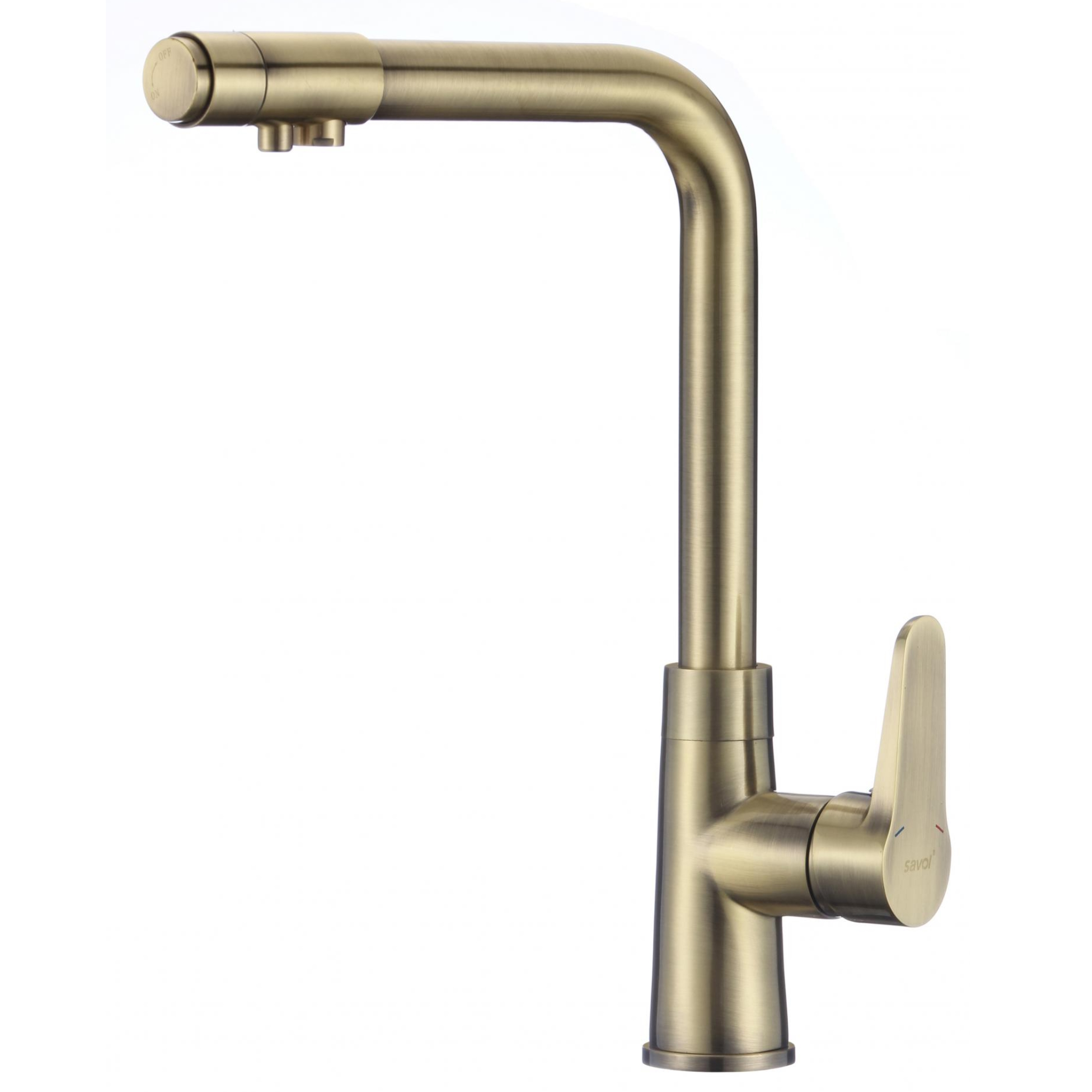 Смеситель для кухни с подключением к фильтру Savol S-L1804C, бронза