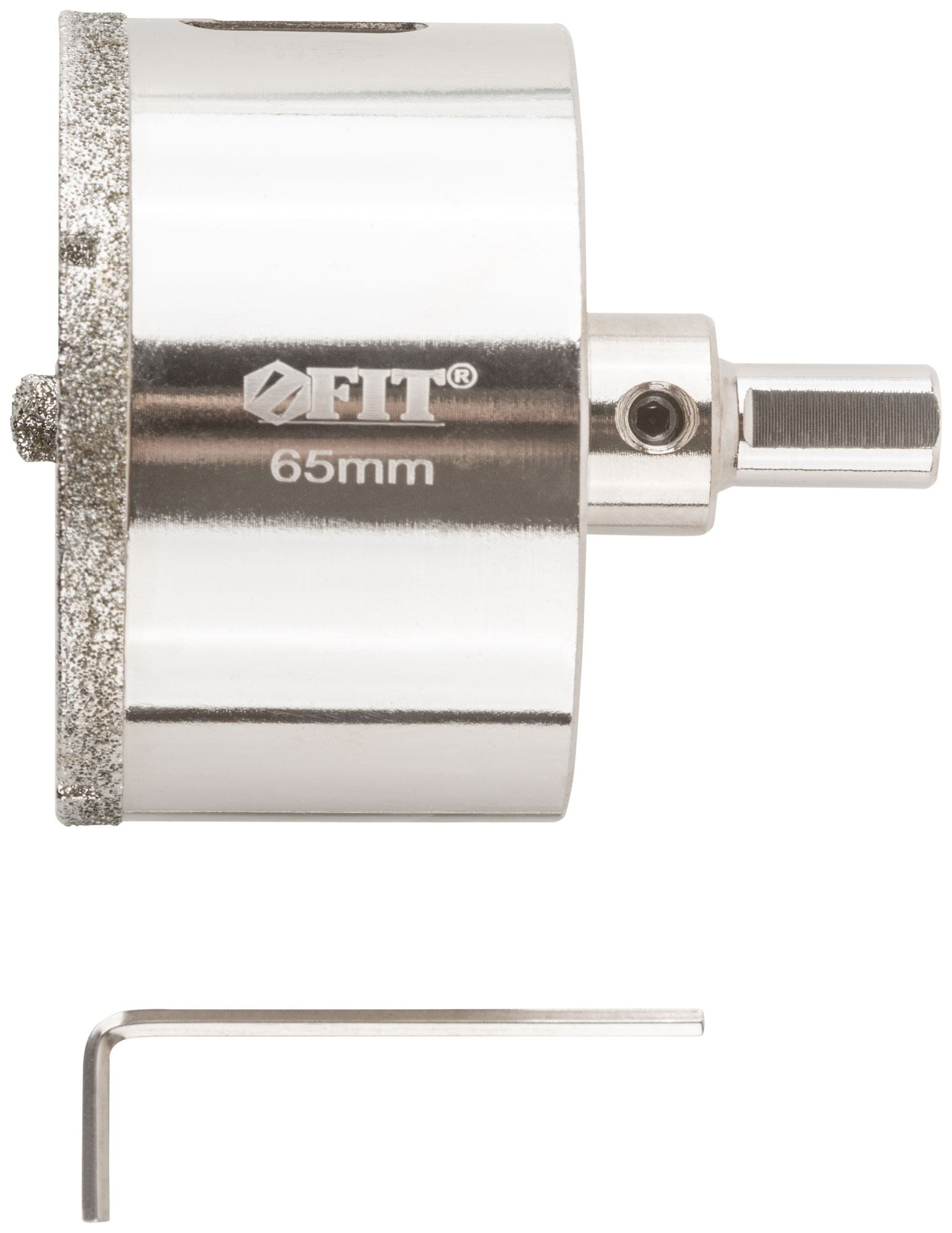 Коронка кольцевая по керамограниту, камню и кафелю алмазная с центровочным сверлом 65х70 мм