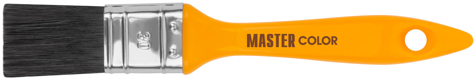 Кисть флейцевая, толщ. 12 мм, 70% ПБT/30% чёрн.натур. щетина, нерж. обжим, пласт.ручка, ширина 30 мм