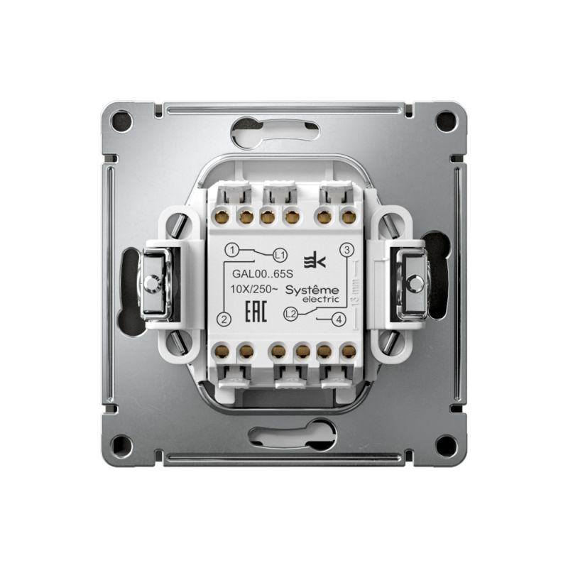 Переключатель 2-кл. ArtGallery 10AX быстрозажим. клем. механизм базальт SE GAL001465S