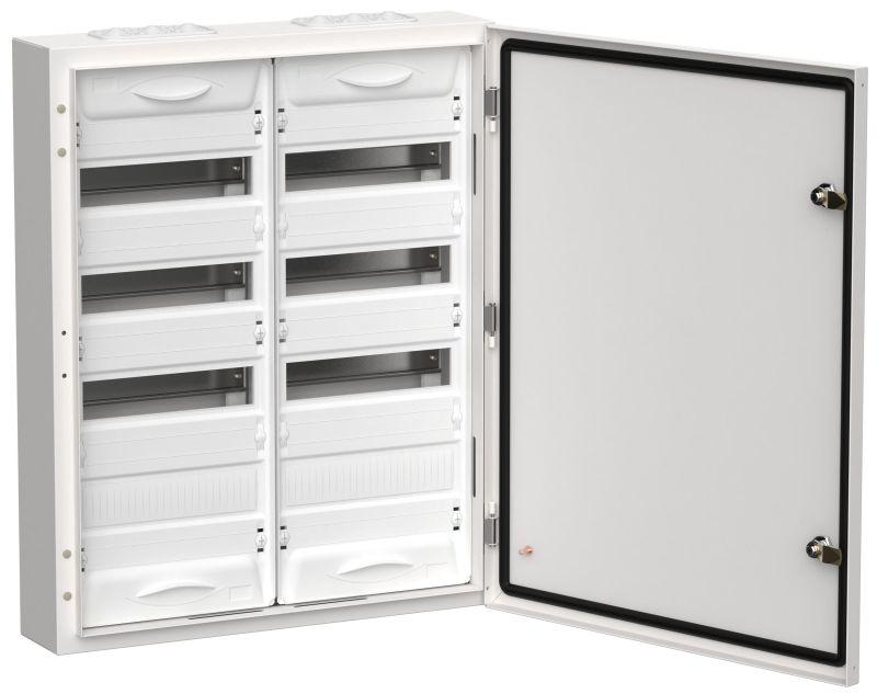 Корпус металлический ЩРн-96 (2х48) 710х570х140 IP54 бел. (одна дверь) TITAN 5 IEK TI5-50-N-2X048-54