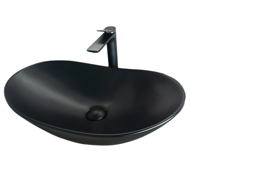 Раковина Gid Bm9811 53337 накладная черная матовая 61x37x15