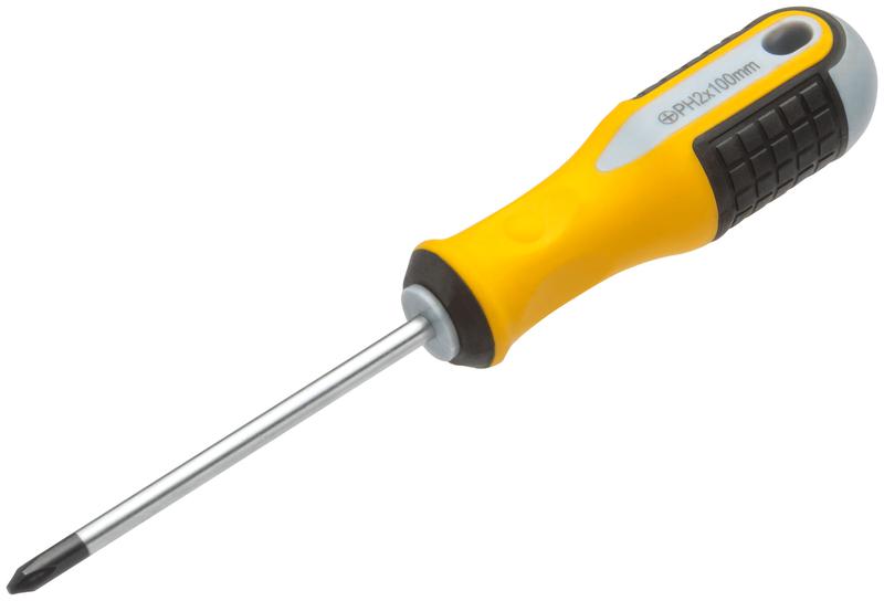 Отвертка "Старт" CrV сталь прорезиненная ручка 6х100мм РН2 FIT 55177