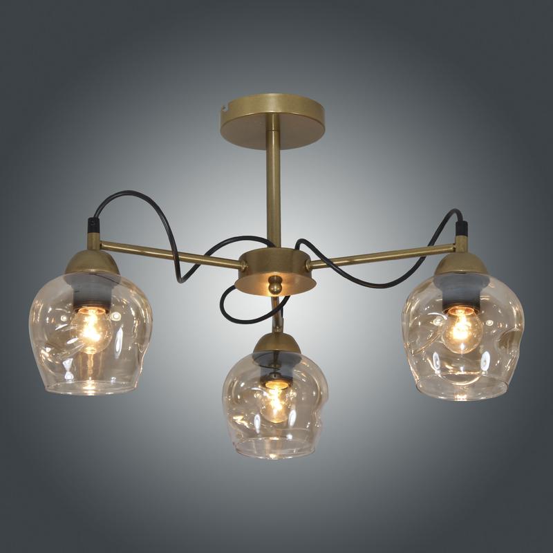 Светильник "Мирра" 131 (плафон 8268) НСБ 01-3х60-228 Е27 (ИМ) потолочный зол. Элетех 1005405270