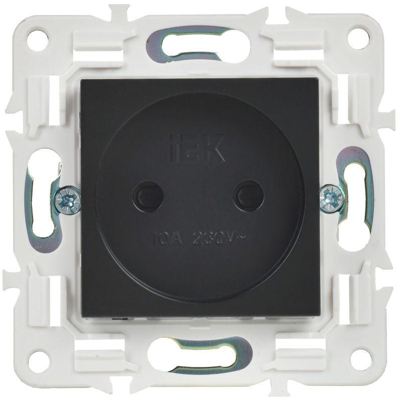 Розетка SKANDY 10А без заземл. защ. шторки SK-R01Bl черн. IEK SK-R13-10-K02