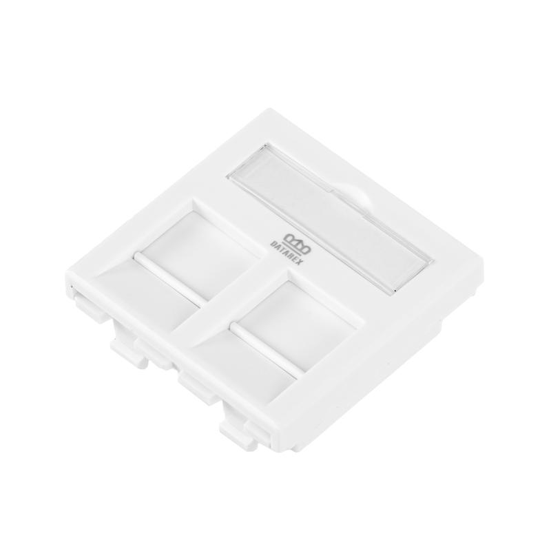 Адаптер 45х45мм для модуля Keystone 2 порта шторки бел. Datarex DR-513100