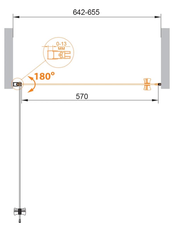 Душевая дверь CEZARES ECO-O-B-1-65-C-Cr