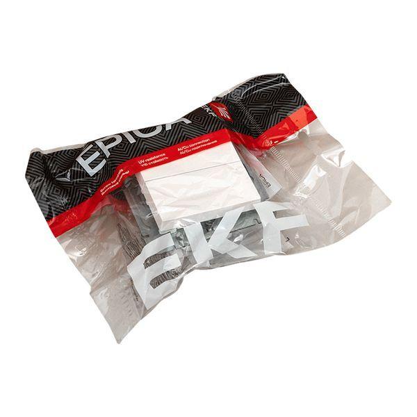 Выключатель кнопочный 2-кл. СП Эпика механизм бел. EKF UP1-SWW-23