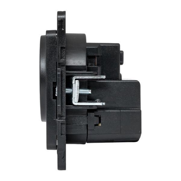 Розетка 1-м СП Стокгольм 16А USB A+C с заземл. защ. шторки винтов. клеммы механизм черн. EKF EZR16-2USB-typeA-typeC