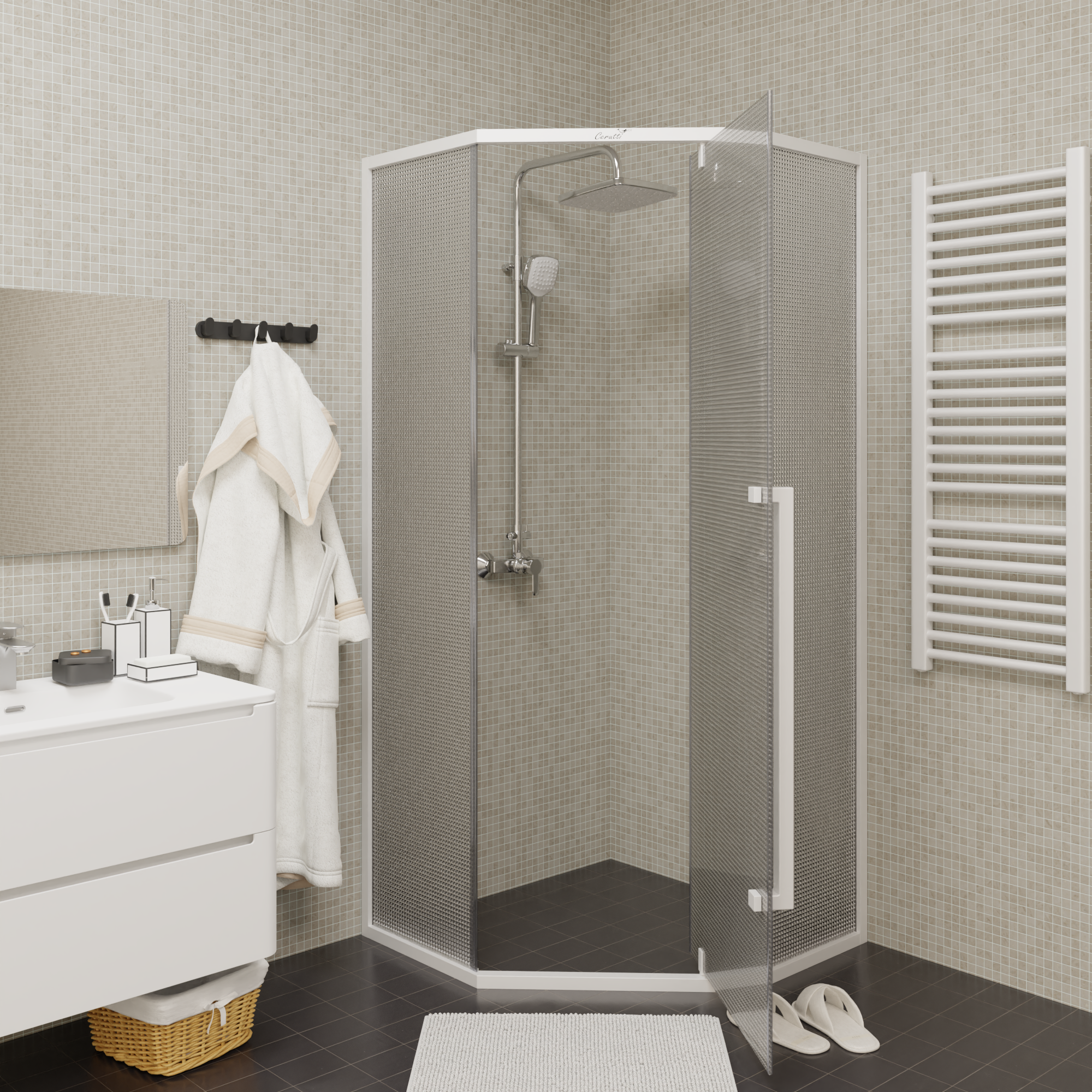 Ограждение C3AWD душевое Ceruttispa без поддона (90x90x195)