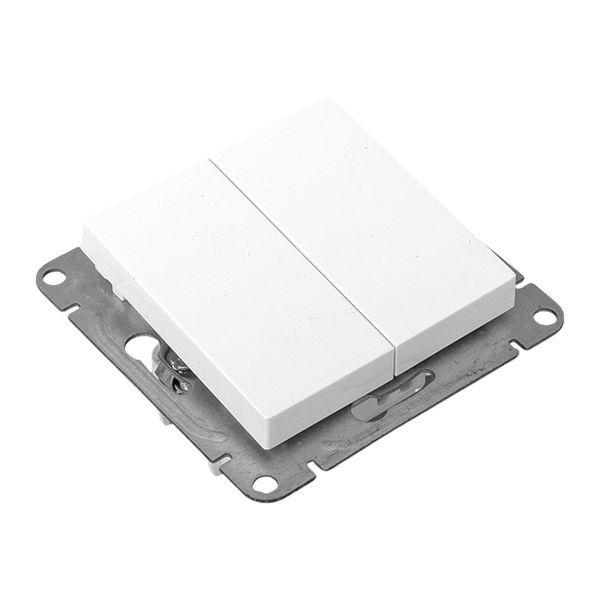 Выключатель кнопочный 2-кл. СП Эпика механизм бел. EKF UP1-SWW-23