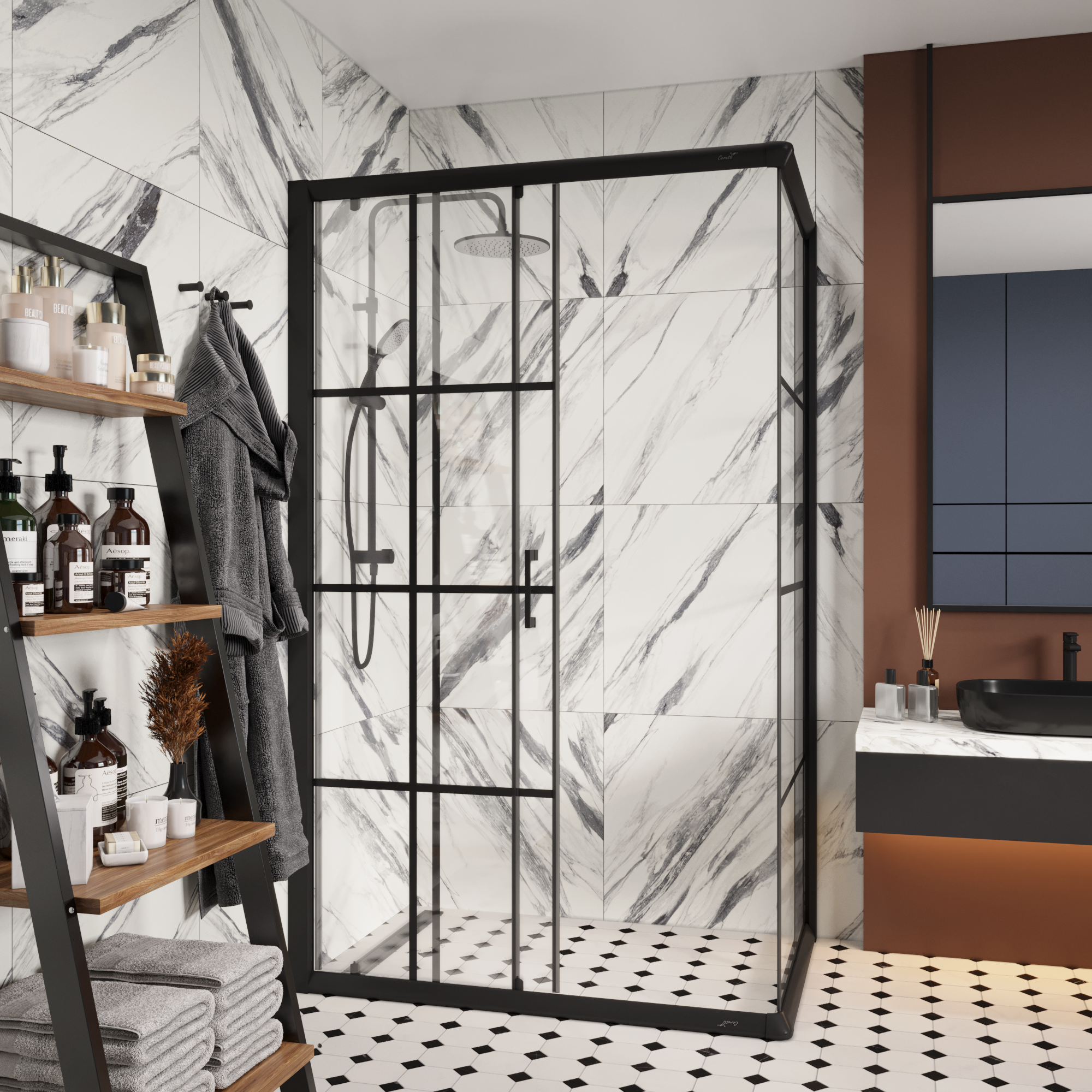 Ограждение MUZA120 душевое Ceruttispa без поддона (80x120x195)