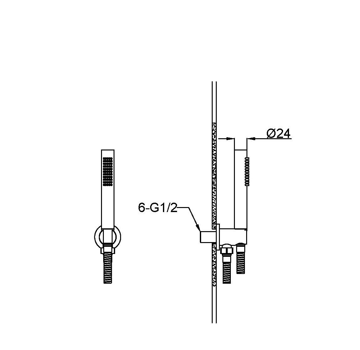 Лейка ручная UNO+держатель+шланг COPPER BRUSHED