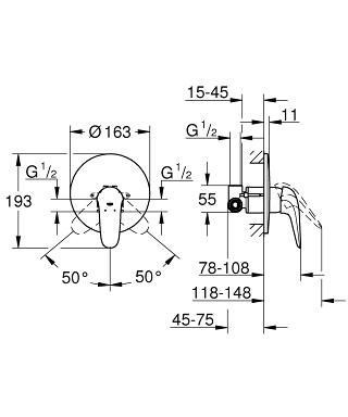 Смеситель Grohe Eurostyle 23725003 для душа