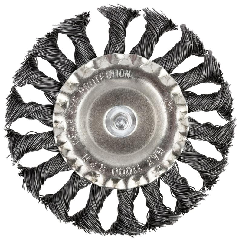 Корщетка дисковая прямая со шпилькой стальная витая проволока 100мм КУРС 38474