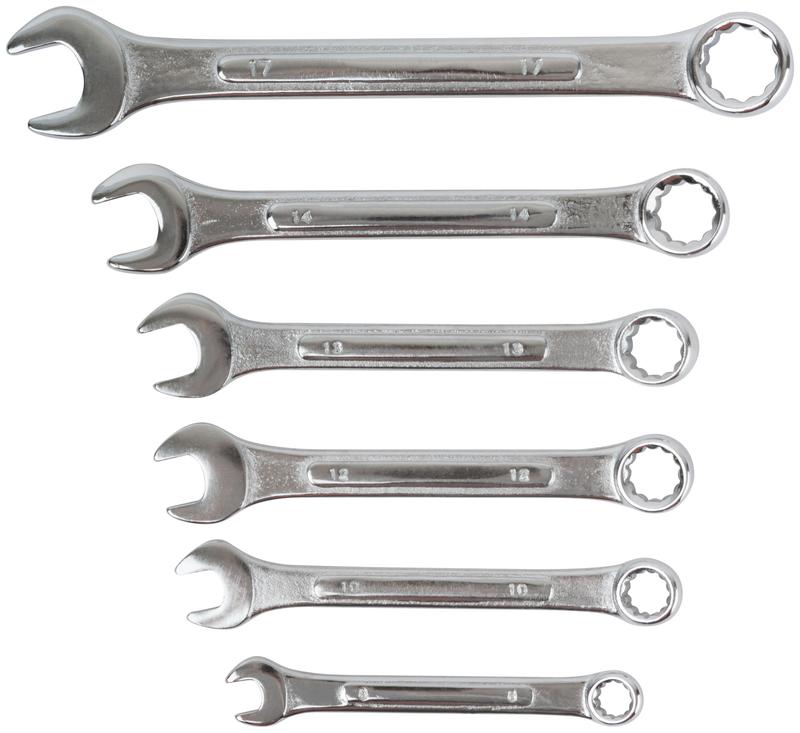 Ключ комбинированные в пластиковом держателе "Модерн" набор 6шт (8-17мм) FIT 63442