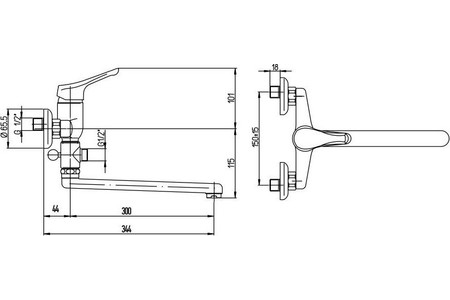 Смеситель Paini Trento TRCR119LMKM для ванны