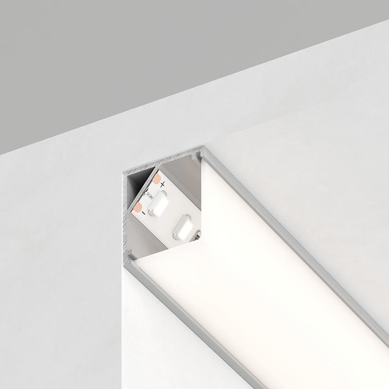 Профиль алюминиевый "угловой квадратный 16х16мм" серебр. CAB281 с матовым экраном 2 заглушками 4 крепежами в комплекте FERON FERON 10300