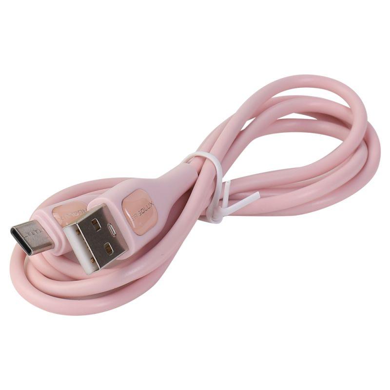 Кабель USB-Type C ELX-CDC02-C14 3А 1.2м зарядка+передача данных коробка роз. Ergolux 15302