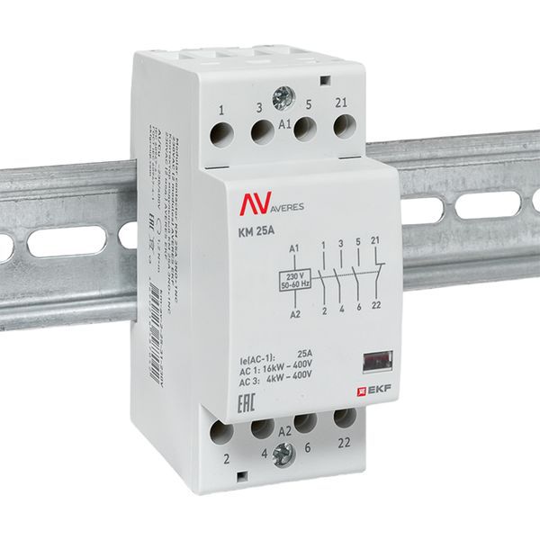 Контактор модульный КМ 25А 3NO+1NC 230В AC (2 мод.) AVERES EKF km-av-2-25-31-230V